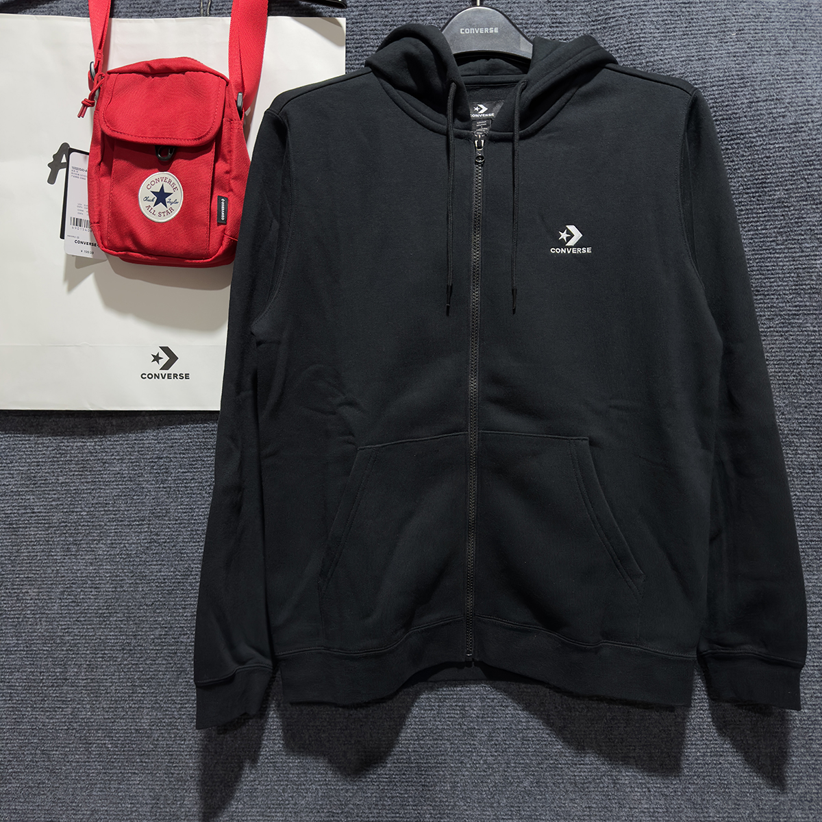 匡威男女刺绣星箭休闲拉链连帽