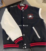 男复古学院风夹棉棒球服毛呢外套10025247 正品 CONVERSE匡威 A01