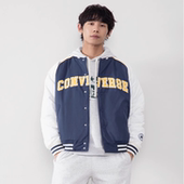 BFK 男女棉服撞色棒球服学院风外套UCJ089 F8G converse匡威 正品