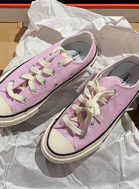 正品CONVERSE匡威 25夏1970S中童紫罗兰粉系带低帮帆布鞋A09863C