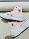 Converse匡威正品 蜜桃粉RunStarLegacy夹心厚底增高帆布鞋 A07585C