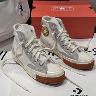 正品匡威CONVERSE1970S内里加绒米白色麂皮拼接高帮帆布鞋A04409C