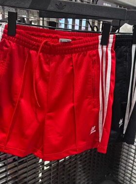 Adidas三叶草25年夏女子梭织经典款三条纹运动短裤IU2425 IY7207