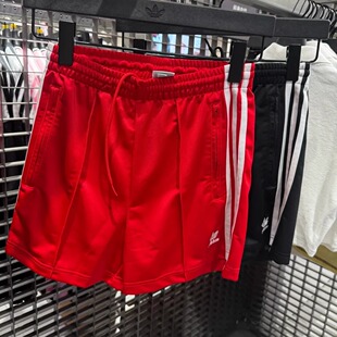 Adidas三叶草25年夏女子梭织经典款三条纹运动短裤IU2425 IY7207