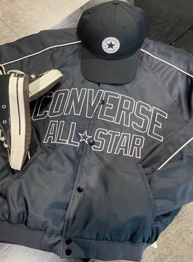 CONVERSE匡威新男复古字母学院风夹克棒球服外套10027340-A01-A02