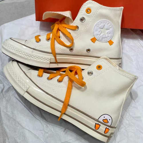 正品匡威Converse新款1970S男女情侣卡通柯尔鸭高帮帆布鞋A16575C