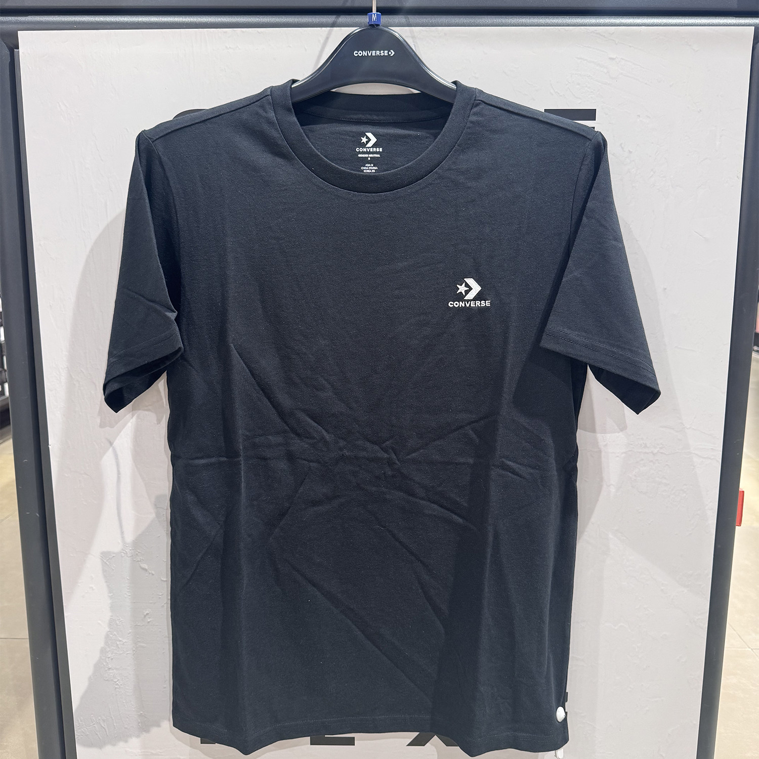 正品converse匡威 夏款男女简约纯色星箭刺绣短袖T恤10023876-A02
