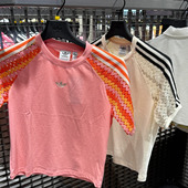 Adidas三叶草JERSEY女子钩编插肩袖 KC0770 T恤KC0769 衣袖 运动短袖