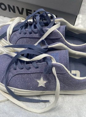 CONVERSE匡威OneStar蓝紫色低帮复古男女轻便休闲帆布板鞋A07622C