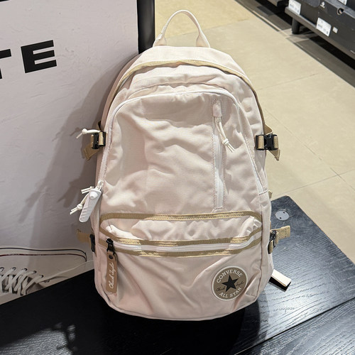正品匡威卡其拼接帆布双肩背包