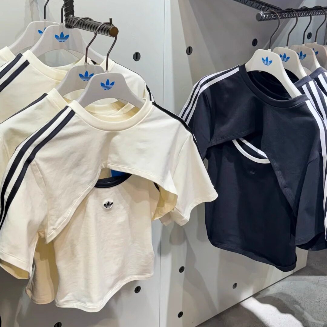 三叶草女刺绣标条纹可拆二合一