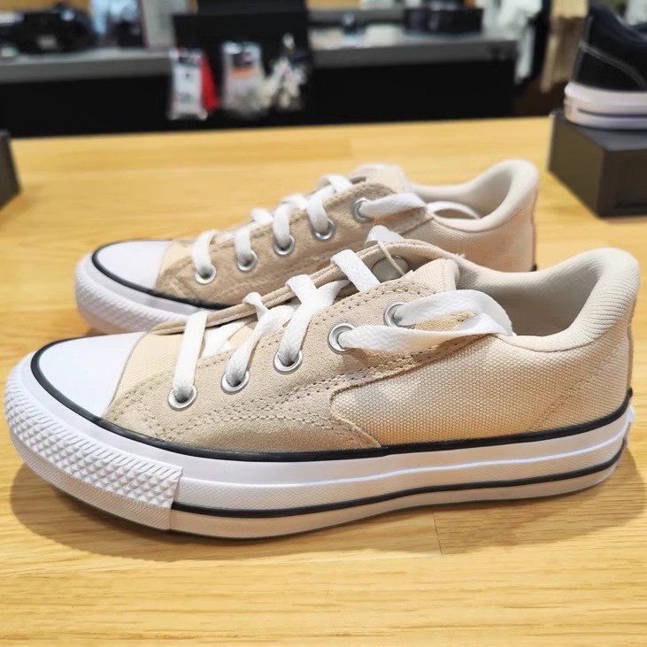 CONVERSE匡威卡其米黄色麂皮拼接莫尔登AllStar低帮帆布鞋A11577C