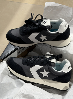 正品CONVERSE匡威OMEGA TRAINER黑白拼接学院复古运动跑鞋A13378C
