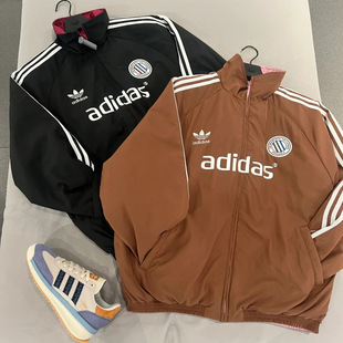 adidas三叶草 男女款复古保暖双面穿运动棉服外套JL8353 JL8352