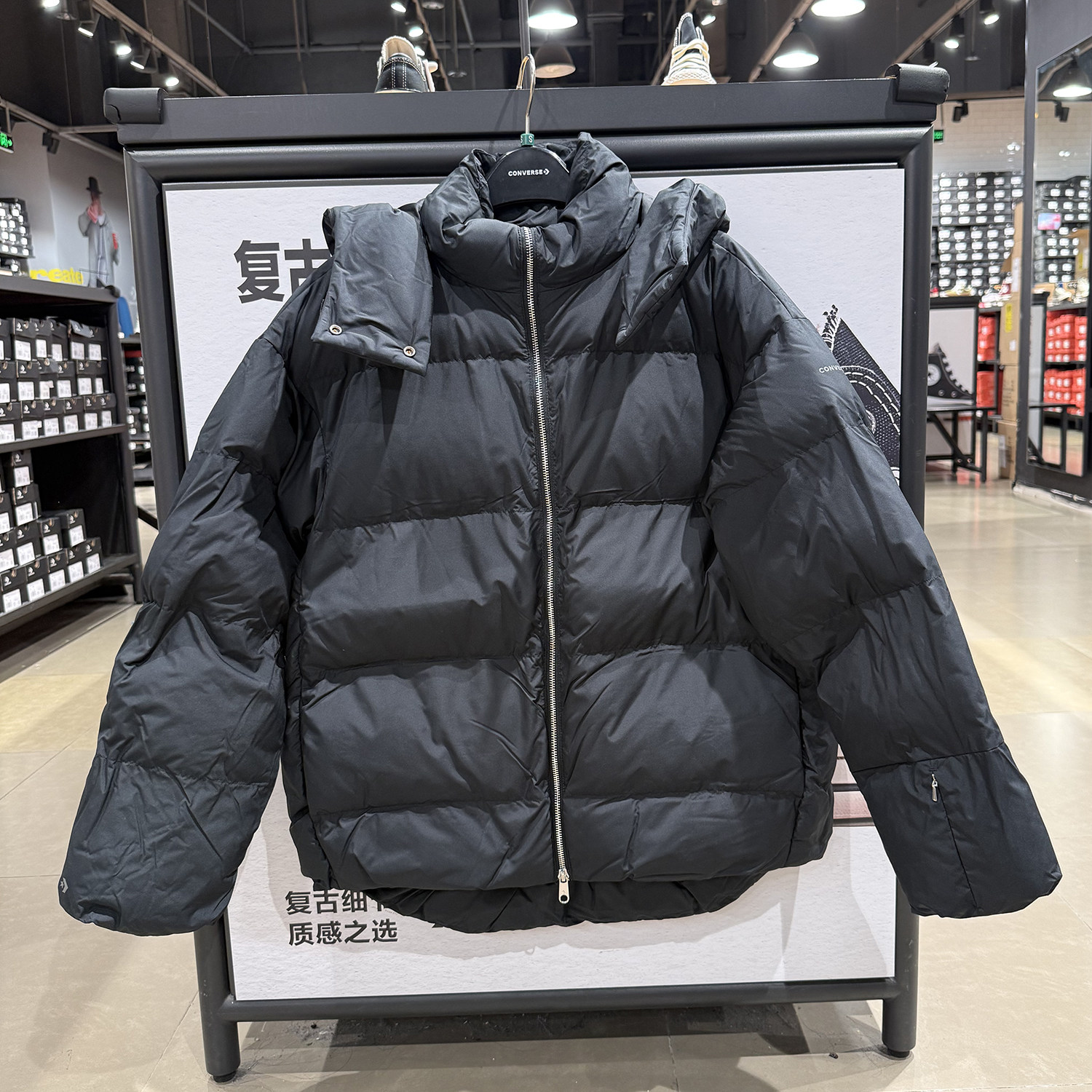 匡威女秋冬连帽保暖运动棉服