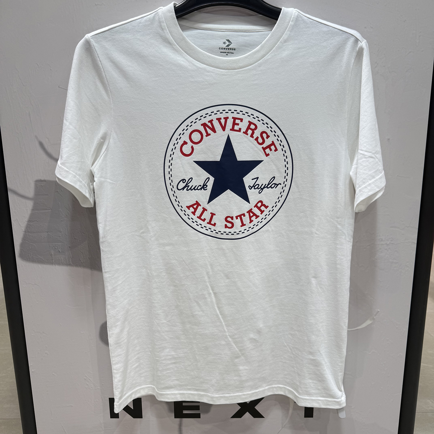 正品CONVERSE匡威经典款黑白男女款圆标短袖T恤10025459-A01-A03
