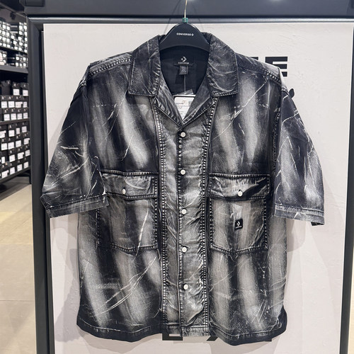 正品匡威扎染水洗男款短袖衬衫