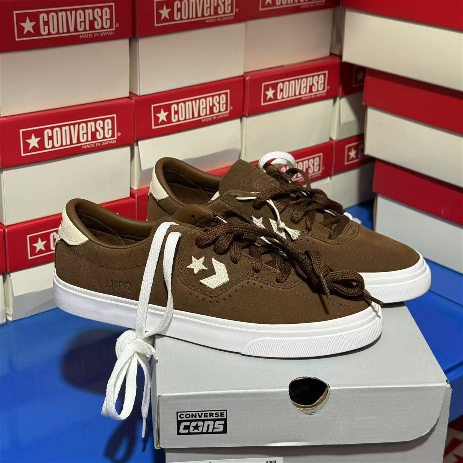 正品CONVERSE匡威 棕色cons翻毛皮麂皮低帮板鞋帆布鞋 A04611C