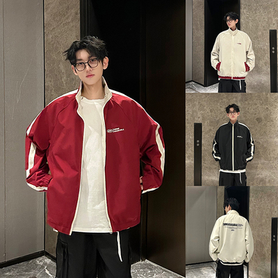 立领春秋宽松两面穿冲锋衣夹克