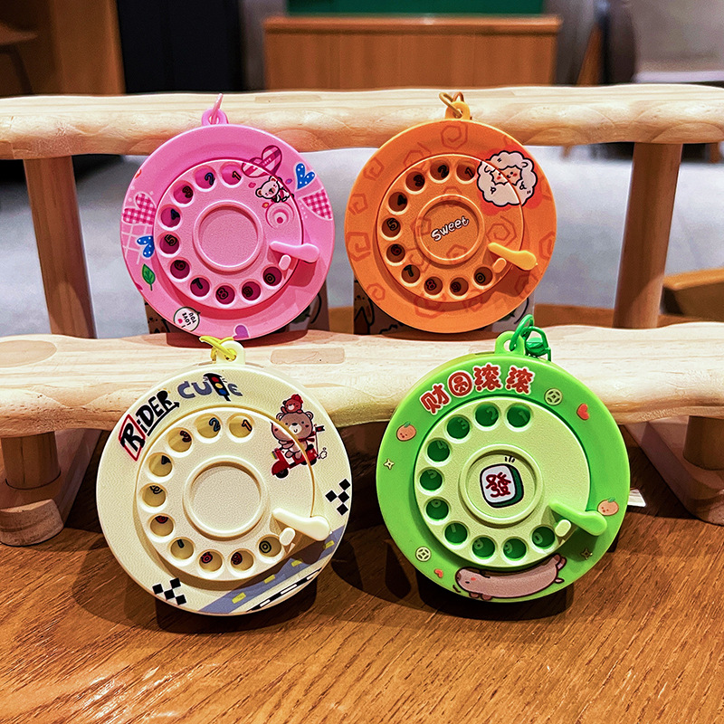 创意解压老式电话钥匙扣可爱卡通