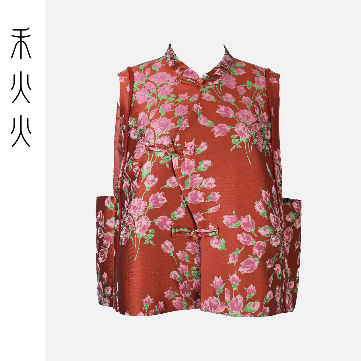 [喜盈门]马夹提花拼接圆领女款马甲
