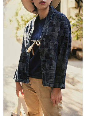 SAILOR JOHNNY水洗丹宁牛仔格子道袍汉服日系kimono美式复古通勤