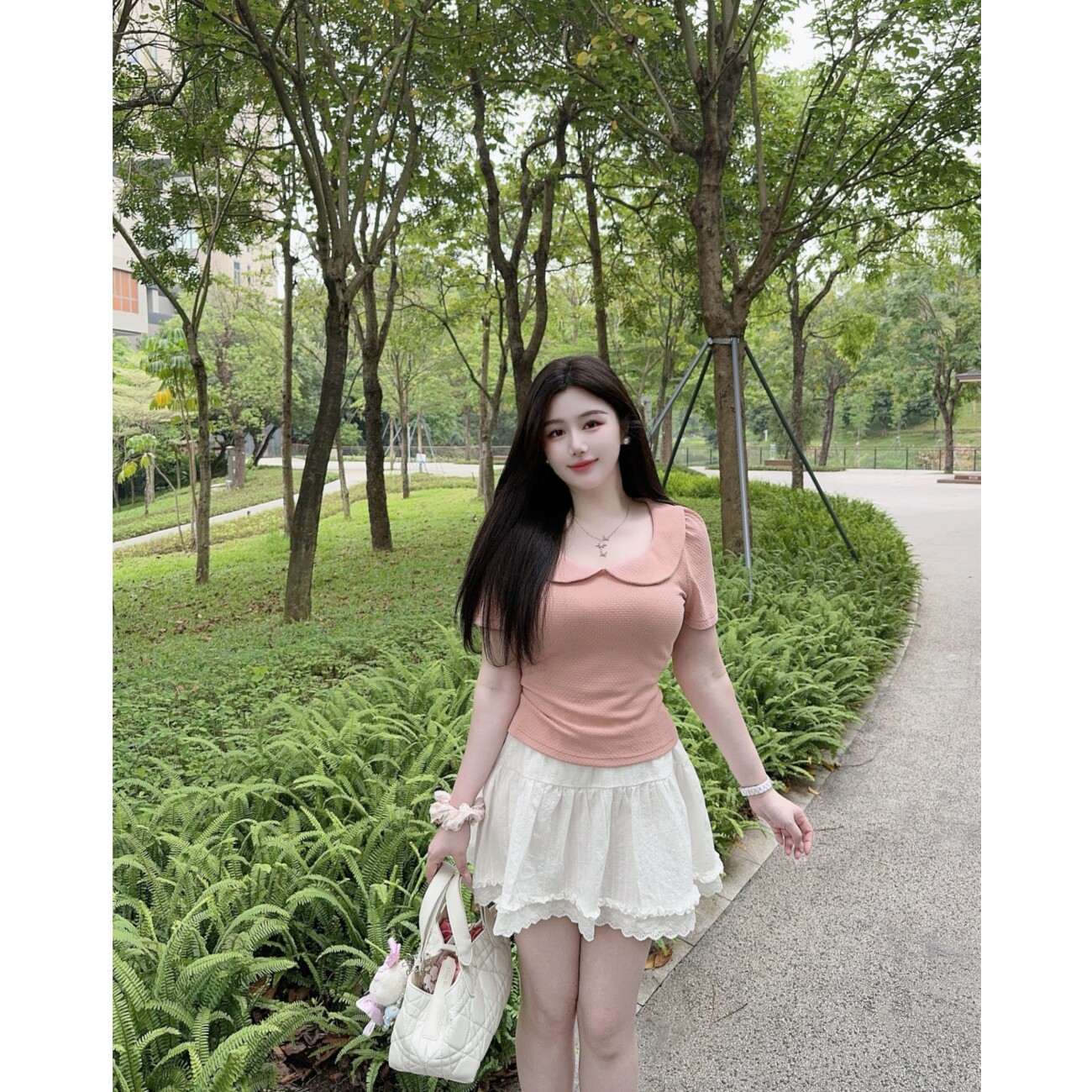 夏季新款微胖气质高腰白色蕾丝显瘦半身裙百搭短裙