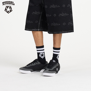 TRIBAL美式 男 嘻哈街头涂鸦街舞翻毛皮休闲风麂皮面运动低帮板鞋