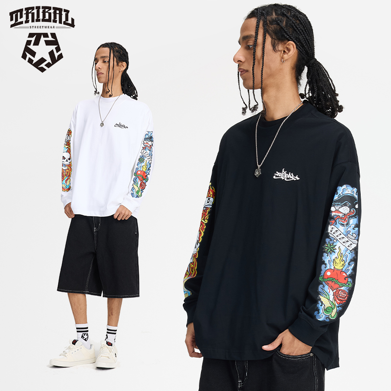 TRIBAL美式嘻哈街舞涂鸦T恤