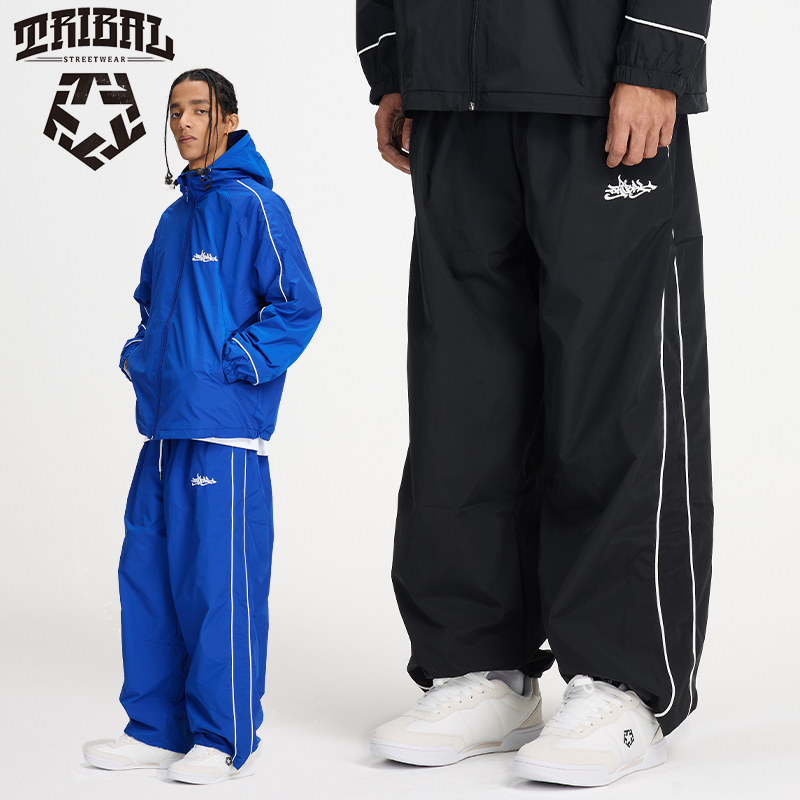 美式嘻哈街头涂鸦刺绣休闲裤