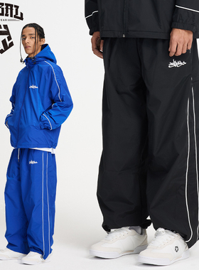 TRIBAL美式嘻哈街头涂鸦刺绣logo街舞风复古宽松hiphop四边休闲裤