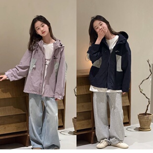 波拉bora韩国童装儿童冲锋衣外套2026春装JASPER中大童夹克上衣潮