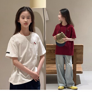 波拉bora韩国童装男女童JASPER短袖T恤2026春夏儿童小马宽松上衣