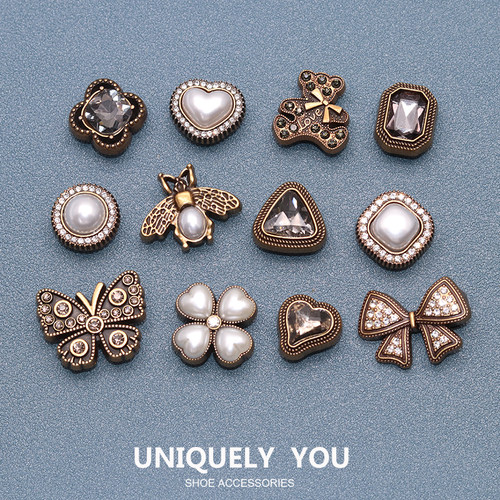 洞洞鞋古铜金属DIY小香风配件