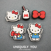 洞洞鞋 卡骆驰配件智必星卡通可爱猫咪KT猫 扣 花配饰新款 Crocs鞋