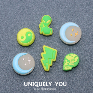 洞洞鞋配饰Crocs鞋花配件鞋上 卡骆驰鞋装饰卡通夜光骷髅外星人