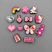 配件卡骆驰智必星趣味diy可爱卡通粉色组合 配饰 crocs鞋 花洞洞鞋