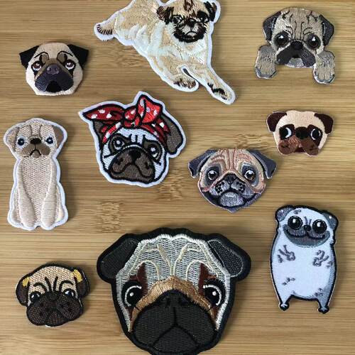 刺绣哈巴狗pug修补烫布补丁贴布