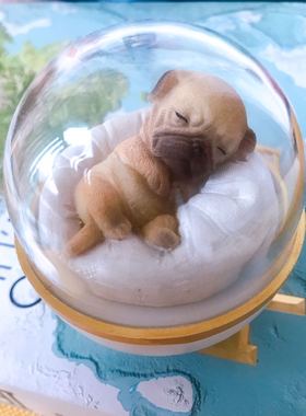 巴哥不倒翁摆件网红睡眠车载树脂