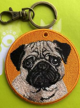 巴哥周边钥匙扣pug八哥哈巴狗可爱包挂件钥匙挂汽车钥匙圈钥匙链
