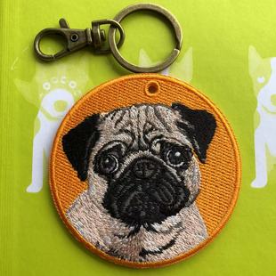 巴哥周边钥匙扣pug八哥哈巴狗可爱包挂件钥匙挂汽车钥匙圈钥匙链