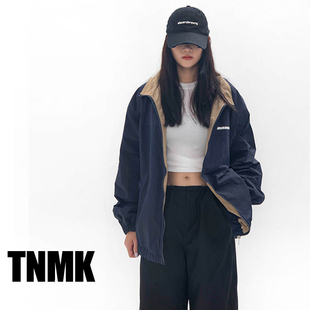 工装 vintage校园风复古立领运动夹克男女春秋开衫 外套潮 美式 TNMK
