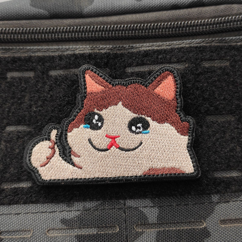 为你点赞鼓励猫魔术贴章竖大拇指可爱卡通猫咪创意徽章士气章包贴