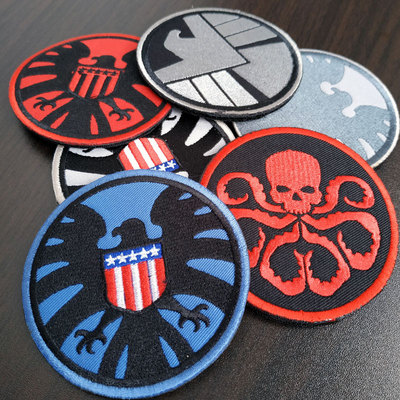 神盾局部门标志贴章复仇者联盟九头蛇刺绣魔术贴臂章微章背包贴章