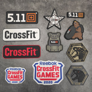 PVC橡胶魔术贴章CrossFit士气章战术背心贴章511臂章立体徽章背包