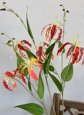 小众花材火焰百合仿真花嘉兰百合样板间软装摆件服装店装饰家居花