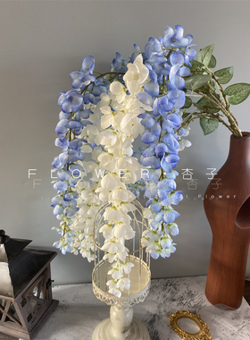 花艺师推荐新款6叉阿勃勒仿真花婚礼堂吊顶紫藤花铃兰风铃软装花