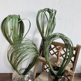 仿真植物钢草剑叶咸水草线条花艺配材中式现代商务花艺设计软胶