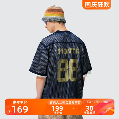 Monterest复古镂空网眼球衣短袖
