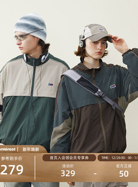 NOTHOMME 户外复古学院运动撞色轻量化尼龙立领夹克外套男女